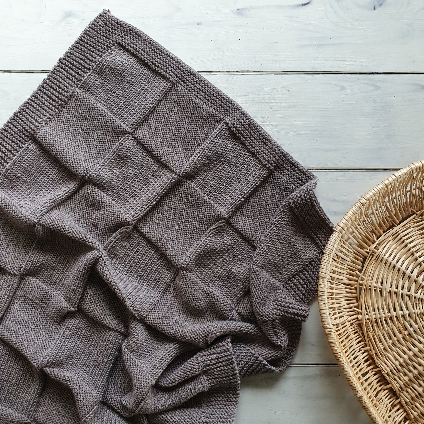 Textured Squares Baby Blanket Knit Pattern