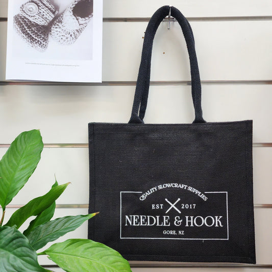 Needle & Hook Tote Bag - est. 2017 - Black